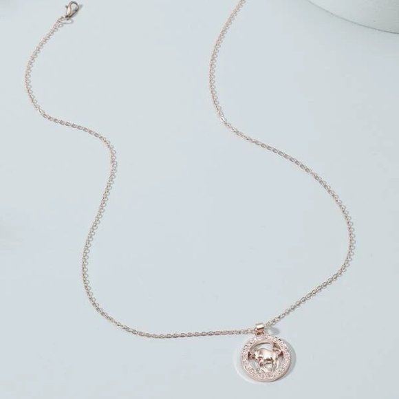 Taurus Zodiac Rose Gold Necklace - Picture 3 of 3
